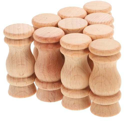 Sewroro 10 Husillos Decorativos de Madera de Haya sin Pintar Juego de 10 Piezas para Reparación y Manualidades Soporte para Chimenea Romana Decoración Vintage para Escaleras y Hogar