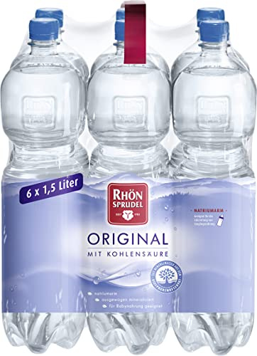 Rhönsprudel Mineralwasser natürliches mit Kohlensäure EINWEG (6 x 1,5 l)