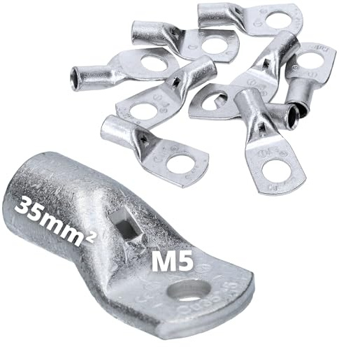 Cembre 10x A7-M5 Rohrkabelschuh 35mm² M5 - Verzinntes Kupfer | Hochleitfähiger Ringkabelschuh für Schraubanschluss, Korrosionsschutz, 35 mm² Querschnitt & Industrieanwendungen