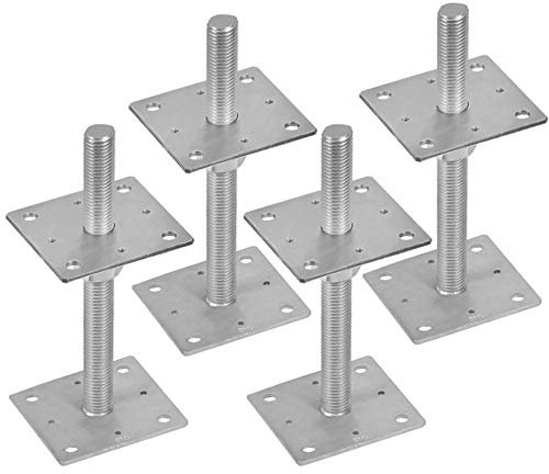 4x Pfostenträger 100x250mm Stützenfuß Bodenfuß Betonfuss Höhenverstellbar