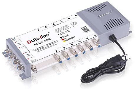 DUR-line MS 5/12 G-HQ - Multischalter - Made in Germany - SAT Multischalter für 12 Teilnehmer/TV - stromspar Netzteil - Multiswitch, Matrix [Digital, HDTV, FullHD, 4K, 8K, UHD]