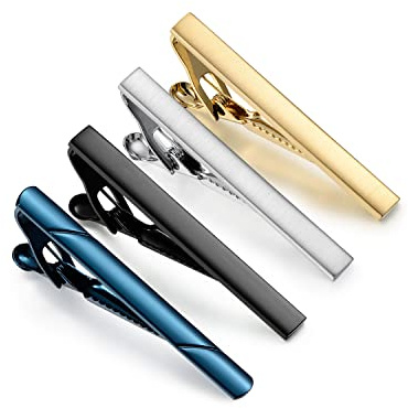 UJOY Slipsklämma för män/stift, slipsklämma bar set, koppar metall guld slipsnål för män med presentask, Medium, Koppar, metall, silver, andra ädelstenar