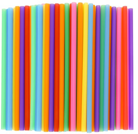 Tomnk 120 Pack Smoothie Straws, 10.3 Inches Straws Disposable, Milkshake Plastic Straws in Assorted Bright Colors