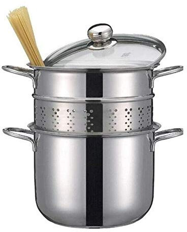 Pentola pastaiola pasta pot 26 cm cuociscola inox - bollipasta cestello forato