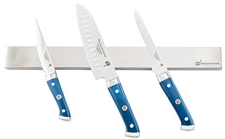 Met Lux 17.7 Inch Magnetic Knife Holder for Wall, 1 Powerful Knife Magnetic Strip - Space-Saving Organizer, Securely Hang Kitchen Utensils or Tools, Stainless Steel Knife Hanger - Restaurantware