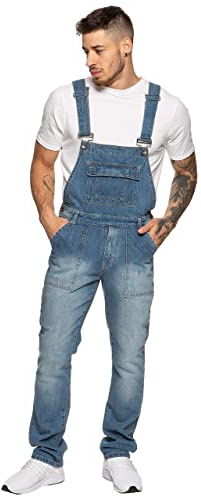 Enzo Ezd390 Ven Denim Dungarees Overalls Uomo (Pacco da 1)