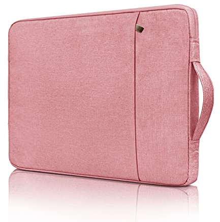 RAINYEAR 11 Zoll Laptop-Hülle aus Polyester mit Fronttasche, Rosa | Passend für 11,6-Zoll-MacBook Air, Chromebook Notebook Tablet Surface; Handtasche mit Trageriemen, wasserdichte Laptoptasche