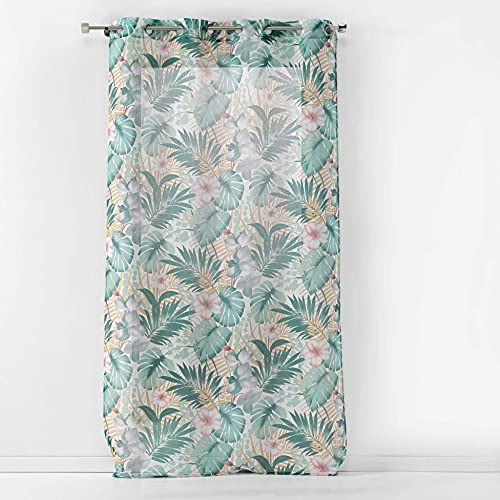 Douceur d'Intérieur, Tenda con occhielli (140 x 280 cm) Kelly Bianco, velo sabbiato stampato