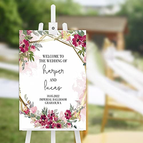 Cartel de bienvenida a nuestra boda, cartel de bienvenida de madera, letrero de bienvenida a nuestra boda, letrero de bienvenida para fiesta, ceremonia para boda, 45,7 x 30,5 cm