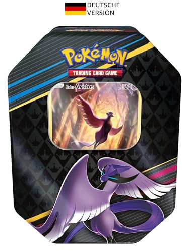 Pokémon-Sammelkartenspiel: Tin-Box Zenit der Könige – Galar-Arktos (1 holografische Karte & 4 Boosterpacks) Deutschsprachige Version