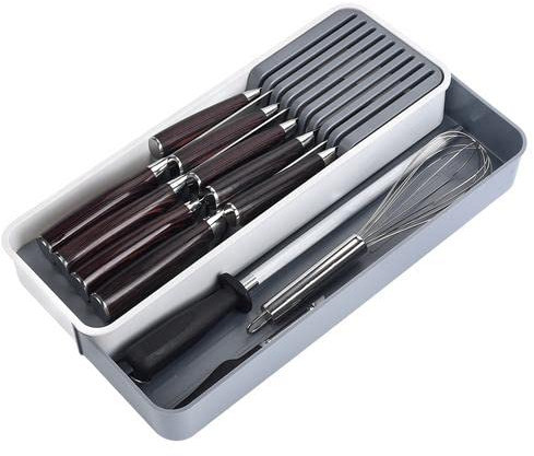 Besteckkasten Mit Deckel - Besteckkasten Für Schubladen Besteckhalter Utensilienhalter Für Schublade Besteckeinsatz Platzsparender Besteckkasten Schubladeneinsatz Für Löffel, Gabeln, Messer