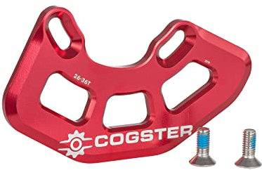 COGSTER FortiGuard Alloy MTB Bash Guard -A ISCG05 Bicycle Chain Guard for 26T-36T Chainrings, Bike Taco Bash for Your Mountain Bike Chain, BMX Chain (Red)