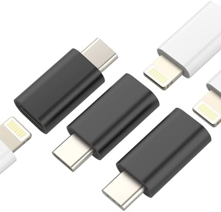 Cable adaptador Lightning de tuerca a USB C macho (3 unidades) para iPhone Cable de carga Jack a Tipo C Conector Cargador Accesorios Fuente de alimentación Juego de fuente de alimentación compatible