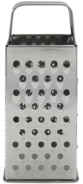 Fackelmann 4-seitige Universalreibe, Kastenreibe, Edelstahl, 23,5 x 10,5 x 8 cm, Silber