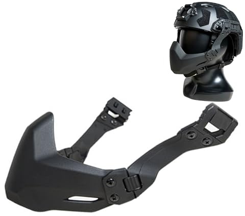 FMA Tactique Airsoft Masque Demi-Masque Casque Tactique Airsoft Masque de Protection Pliant Demi-Masque d’étanchéité pour CS Jeu Cosplay (Black, A)