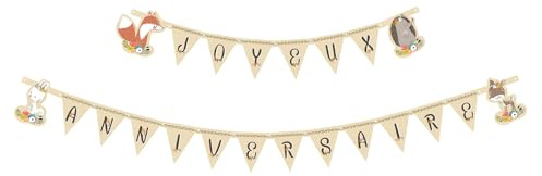 Homéa, Girlande mit Buchstabe Happy Birthday aus Karton, 2,4 m, Freunde Natur
