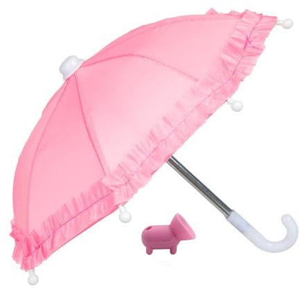 CxStarLiCU Phone Umbrella for Sun Shad,Phone Umbrella Suction Cup Stand,Outdoor Anti-Glare Cell Phone Cute Sunshade HolderCar Phone Navigation Sun Shade Umbrella, Pink Lace
