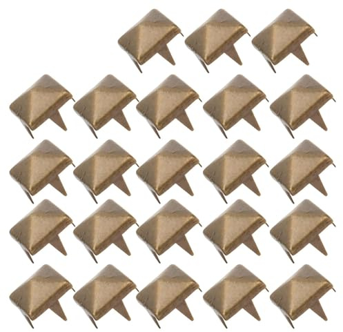400 Sets 4MM-7MM DIY Leathercraft Spike Rivets Square Spike Studs Bags Shoes Belt Accessories for DIY Spikes Spots Studs Metal Nailhead Studs Spikes Accessories with Awl (7mm)