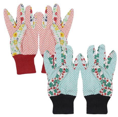 Ieron 2 Paires de Gants de Jardinage pour Femmes, Gants de Jardinage antidérapants, Gants de Protection de Jardinage résistants aux ronces, Gants de Jardin Respirants résistants aux épines pour