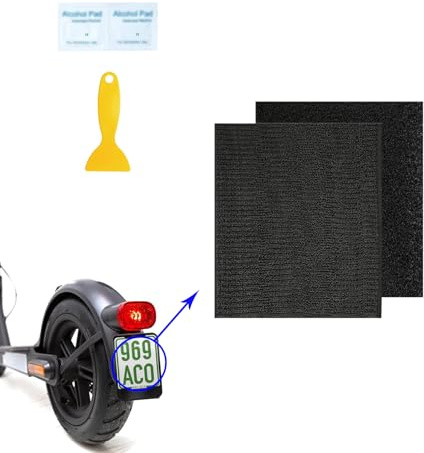 Kennzeichenhalter Roller Selbstklebend 1 Paar Klett 135x110 mm | Selbstklebend • 1 Paar Set • Klettverschluss • 135x110 mm • inkl Schaber & Reinigungspapier • wetterfest