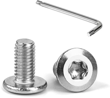 Tunejoy Vis à Tête Plate Torx M5 x 10 mm Vis à Six Pans Creux en Acier Inoxydable A2 V2A Boulons de Meubles Hexagonale avec Clé T25 Filetage Complet 20 Pièces