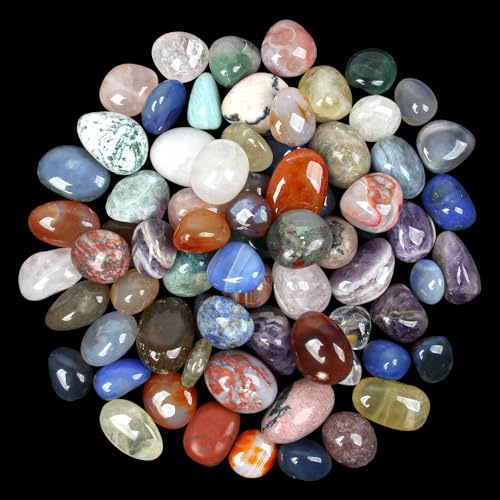 900 g pietre burattate miste a colori caldi, 2–3 cm, cristalli naturali lucidati per decorazione, collezione, meditazione, Wicca e Reiki