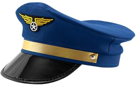 Shaersu Sombrero de capitán piloto, gorra de cosplay, sombreros de piloto ajustables, gorras de avión de capitán de aviación, sombreros de capitán de la marina para adultos, accesorios de disfraz