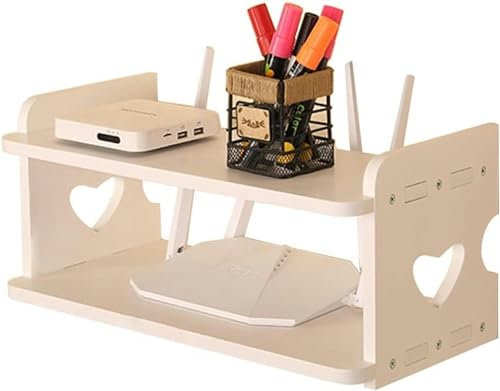 ITTRUH Router Storage Box,Router cabinet,Router Shelf, Wireless Router Storage Box Router Shelf Decorative Storage Box(White) 40x20x18.5cm