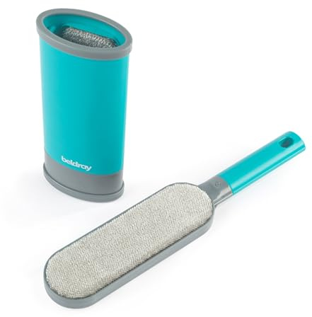 Beldray Pet Plus Lint Remover Brush - Micro Bristles Lift & Trap Pet Hair, Portable Lint Roller With Self Cleaning Case, Double-Sided Dust Remover, Reusable, For Clothes & Furniture, Compact