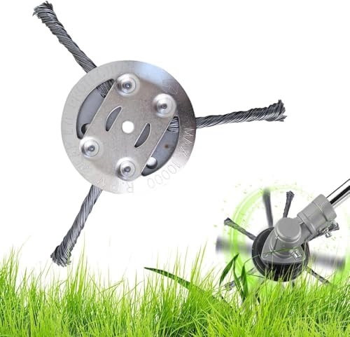 Stahldraht Rasentrimmer, Upgrade Unkrautbürste Für Rasentrimmer,Unkrautbürste für Akku Rasentrimmer für Garten-Rasentrimmerkopf-Rasenmäher-Elektrowerkzeug (3 Blade)
