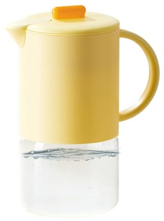 Pichet à jus en verre avec couvercle | Distributeur hermétique pour thé, café, boissons chaudes et froides, lait, conservation au réfrigérateur, service de boissons pour fêtes, facile à verser, design