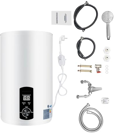 Caldaia elettrica da 2,0 kW 30L/45L/60L/70L, scaldabagno elettrico verticale - Max 75℃ - Dimensione connettore G1/2 - Impermeabilità IPX4 (30L/34 x 59cm)