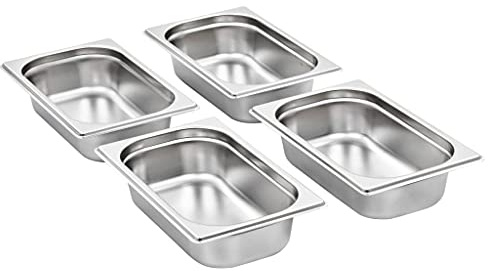 Generico Contenitori Gastronorm 8 pz GN 1/4 65 mm in Acciaio Inox,Accessori Strumenti Cucina,Accessori per scaldavivande a Vapore,Vaschette per scaldavivande a Vapore,Argento,2.57 kg,50901