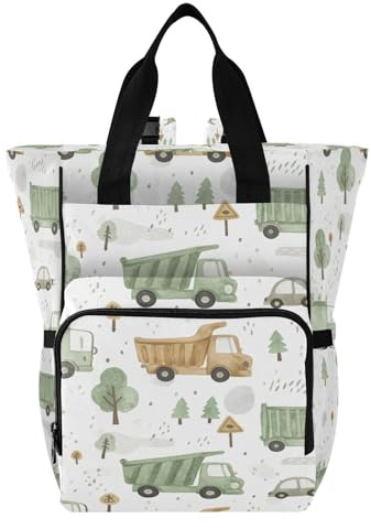 Ttgoth Sac à dos à langer imperméable avec porte-biberons isothermes, sac à dos de voyage multi-poches avec sangles de poussette pour maman et papa