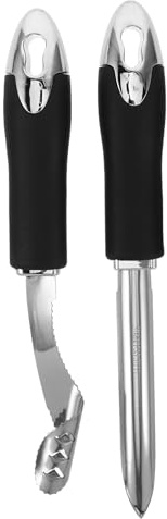 SHINYPASING Descorazonadores de Jalapeño y Pimiento Acero Inoxidable 2 Piezas Cabezal Acanalado y Borde Dentado para Pelar Semillas, Herramienta para Descorazonar Frutas y Verduras en Cocina