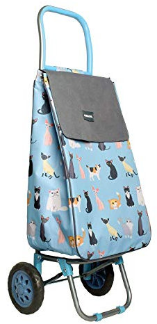 Sabichi Einkaufstrolley, Motiv: Verrückte Katzen, mit 2 Rädern