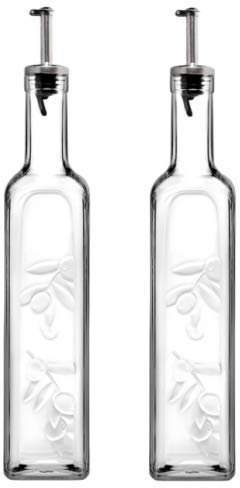 500ml Glass Olive Oil Vinegar Bottle Dispenser Tapor Pourer (Pack of 2)