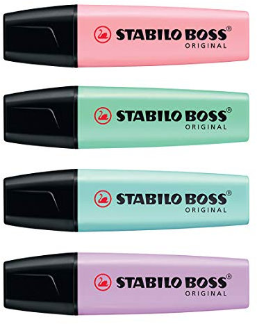 STABILO Textmarker BOSS ORIGINAL Pastel (4er SET/Variante 1)