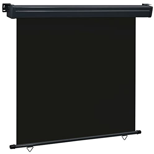 vidaXL Balkon Seitenmarkise Senkrechtmarkise Sonnenschutz Sichtschutz Windschutz Markise Außenrollo Balkonrollo Beschattung 170x250cm Schwarz