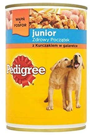 PEDIGREE Junior Nassfutter für Hunde Nassfutter für Welpen mit Huhn in Gelee 24 x 400 g (24 Dosen)