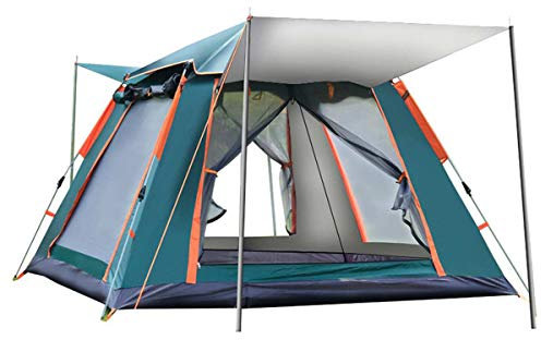 Camping Zelte Für Familien Mit 3-4 Personen, Schnellaufbau Kuppelzelt, Winddichte wasserdichte Campingzelte Regensicheres Wanderzelt Sun Shelters Backpacking Zelte (Green)