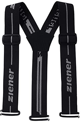 Ziener Braces Teamwear Hosenträger | verstellbar, abnehmbar, Gürtelschlaufen, Black, L, Schwarz