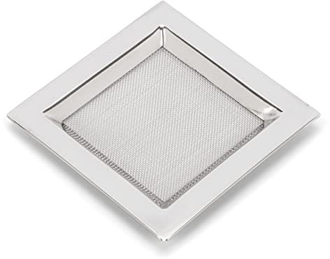 NKLaus Eckiges Räuchersieb Silber Edelstahl 8x8 cm Quadratisch Weihrauchgefäß 1217