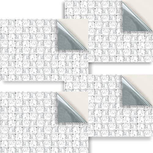 Stick & Go Repositionable Self Adhesive Dolls House Wallpaper 1:24 Scale (Set of 4 Sheets) - Marble Lino Tiles - No. 111