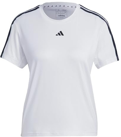 adidas Femme AEROREADY Train Essentials 3-Stripes Tee, White/Black, L