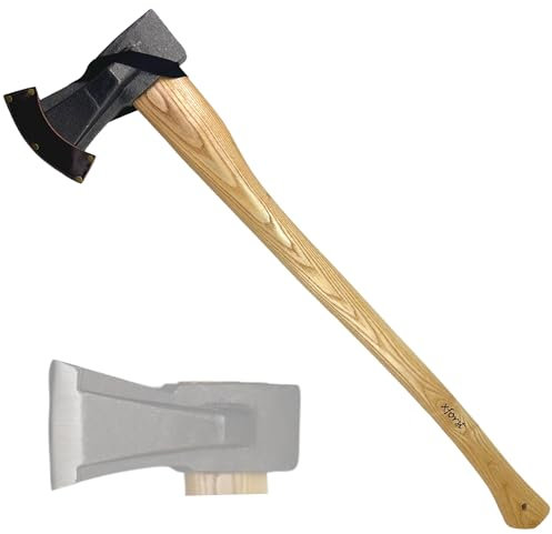Xforst Forstaxt Axt, Spaltaxt Modell X-SA2C Esche Holzstiel Läng 80cm Gewicht 2,6 Kg inklusive Axtscheide.