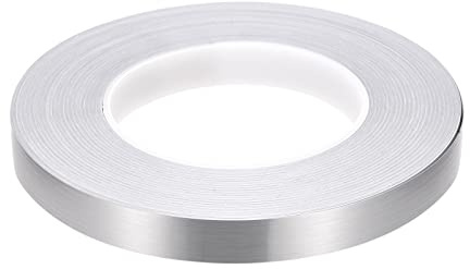 Rebower Piso Sellado Franja Línea Borde 0.59 Pulgadas Plateado Tono | Pegatina Lámina Auto Adhesivo Azulejo Pegatinas Cinta, 55 Yardas, para Pared Piso Decoración