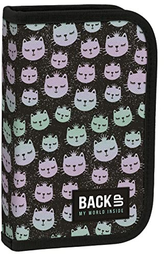 Derform Katze Federtasche Katzen Federmappe gefüllt Federmäppchen schwarz