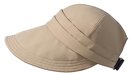 MAKFORT Solhatt vikbar sommarhatt dam andningsbar mössa visir mössa utomhus hatt för golf resor vandring, B-kaki, 55-60