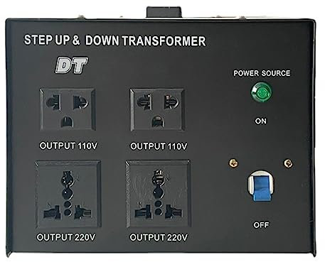 Voltage Converter Transformer,Heavy Duty Power Converter 220V to 110V, 110V to 220V Voltage Regulator Dual Channel Voltage Converter,Black,1000VA
